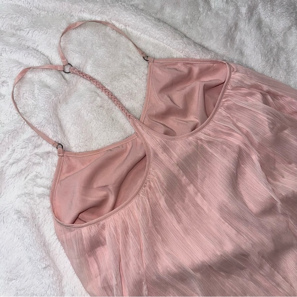Abercrombie & Fitch Pink Pleated Swing Mini Dress Racerback Cocktail Party Mediu - Picture 5 of 10